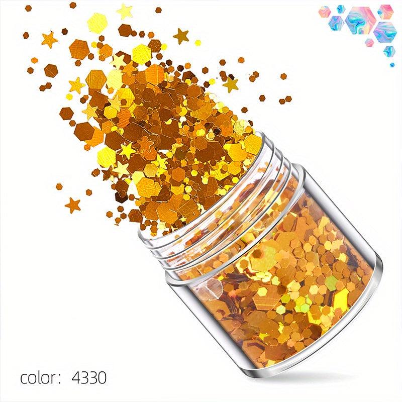 Colorful Laser Hexagon Nail Art Sequins Holographic Glitter Powder
