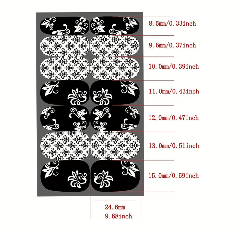 Colorful Full Cover Nail Decal Strips, Self-Adhesive Nail Art Decals