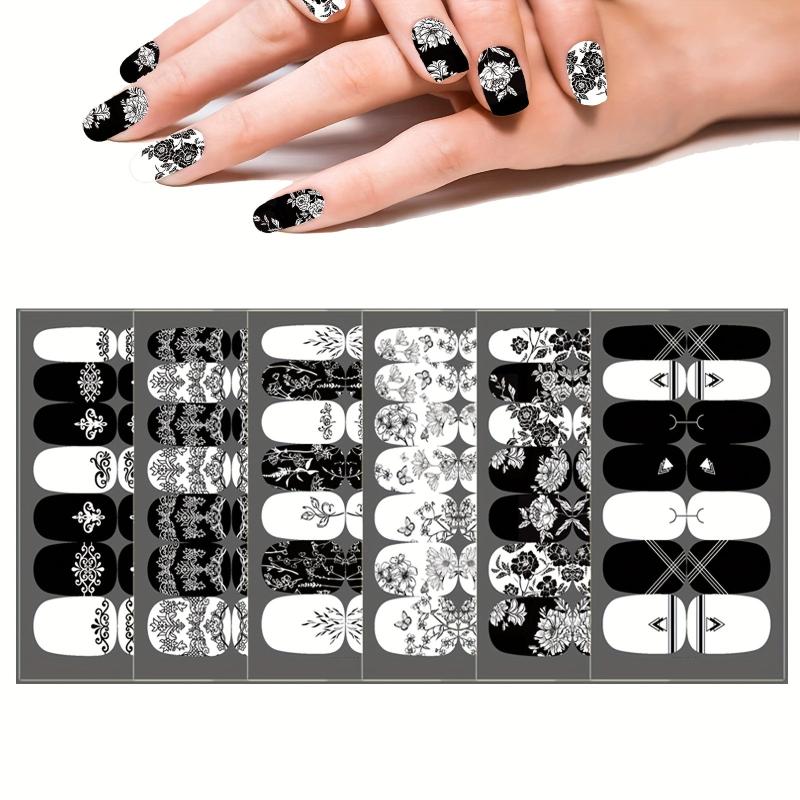 Colorful Full Cover Nail Decal Strips, Self-Adhesive Nail Art Decals