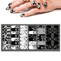 Colorful Full Cover Nail Decal Strips, Self-Adhesive Nail Art Decals