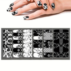 Colorful Full Cover Nail Decal Strips, Self-Adhesive Nail Art Decals