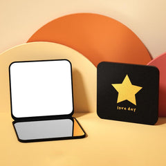Square Compact Mirror for Travel Double Sided Handbag Cosmetic Mirror