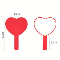 Heart Shaped Hand Held Makeup Mirror - Women's Beauty Essential