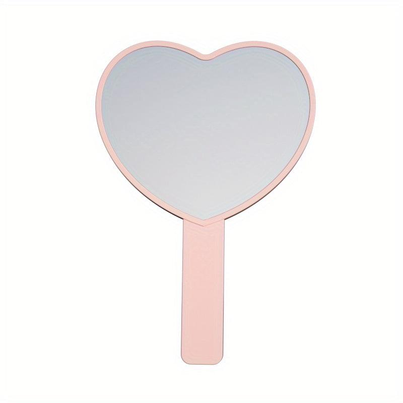 Heart Shaped Hand Held Makeup Mirror - Women's Beauty Essential