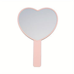 Heart Shaped Hand Held Makeup Mirror - Women's Beauty Essential