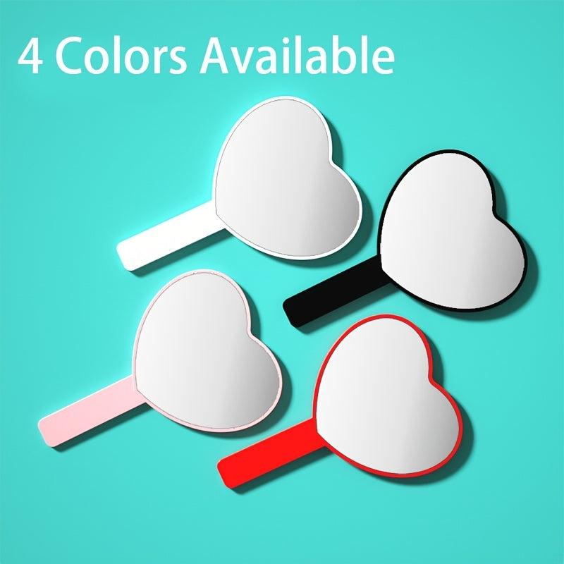 Heart Shaped Hand Held Makeup Mirror - Women's Beauty Essential