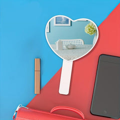 Heart Shaped Hand Held Makeup Mirror - Women's Beauty Essential