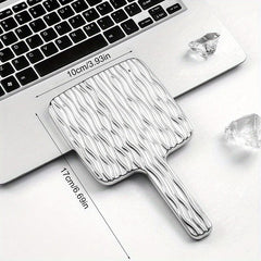 Wave Pattern Square Hand Mirror Small Vanity Mirror Portable Beauty Mirror