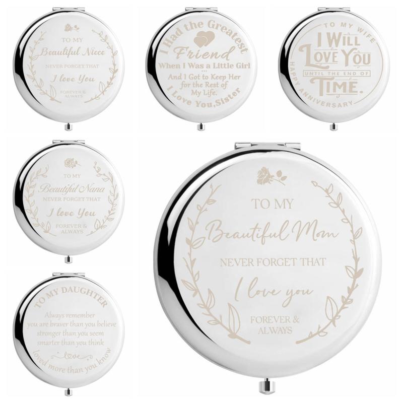 Personalized Compact Mirror: Unique Gift for Women, Wife, Mom, Daughter, Grandma