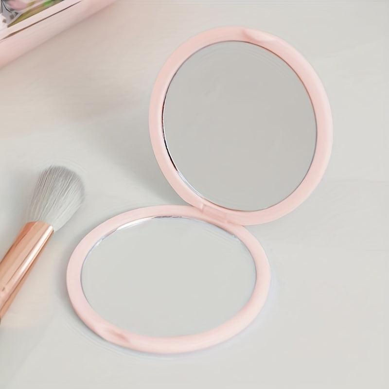 Mini Makeup Mirror Compact Round Double Side Folding Cosmetic Touch up Mirror