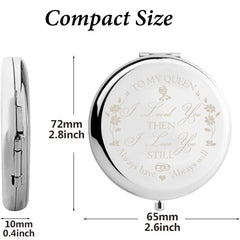 Floral Compact Mirror Roses Bridesmaid Proposal Gift Your Text Wedding Favors