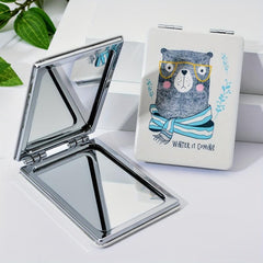 Cartoon Animal Pattern Compact Makeup Mirror