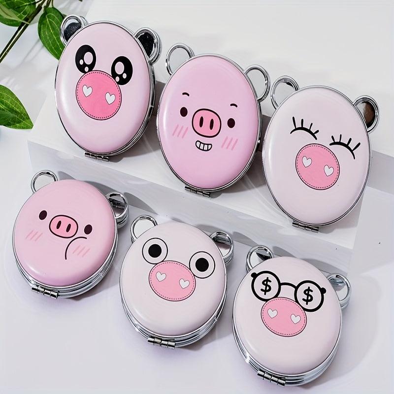 Cartoon Animal Pattern Compact Makeup Mirror