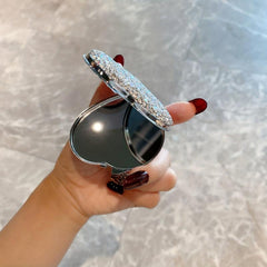 Heart Shape Folding Makeup Mirror Double Side Compact Mini Vanity Mirror