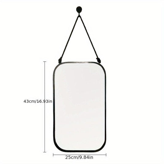 Geometric Wall Mounted Bathroom Mirror Vintage Punch Decorative Makeup Mirror