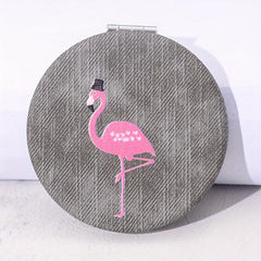 Animal Pattern Compact Mirror Double Sided Foldable Travel Size Vanity Mirror