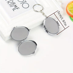 12pcs Sublimation Blank Keychain Mini Metal Makeup Mirror