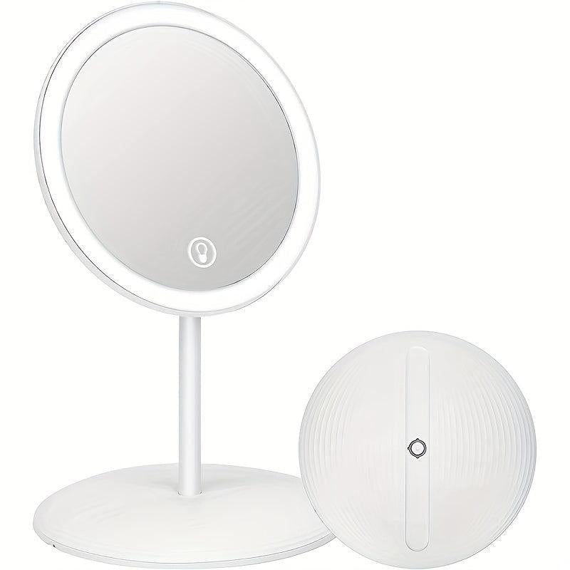 Portable LED Makeup Mirror Touch Control USB Rechargeable Brightness Adjustable