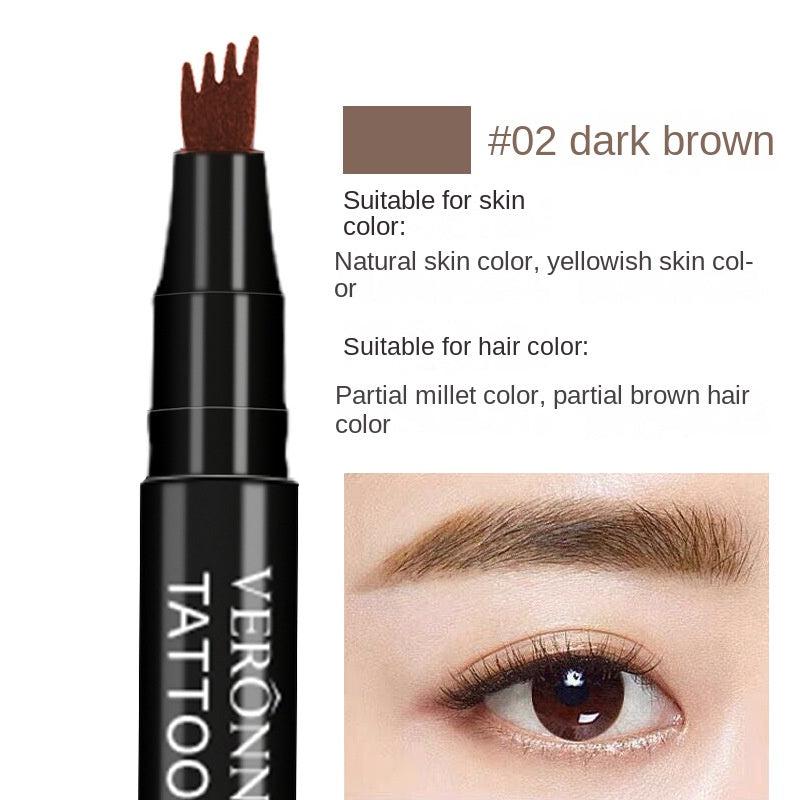 4 Tip Microblade Brow Pen Waterproof Precision Eyebrow Makeup Long Lasting