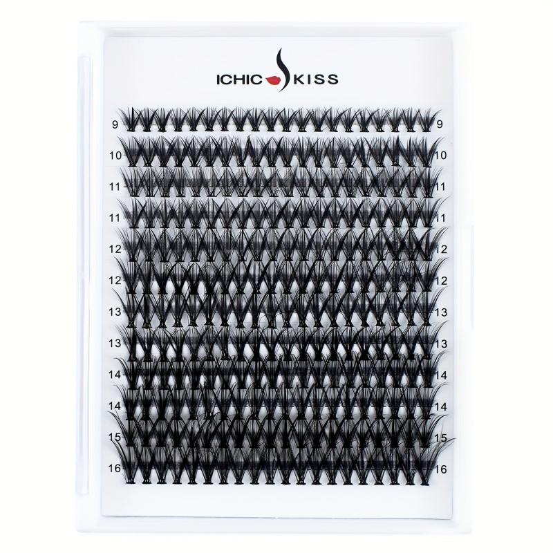 240pcs Cluster Lashes D Curling Long Individual Lashes Faux Mink False Eyelashes