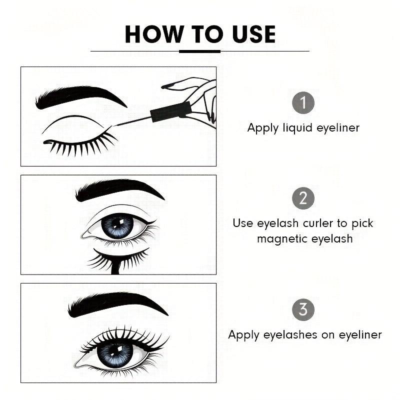 4 Pairs 3D Faux Mink Eyelashes Natural Look Cat Eye Wispy Lashes