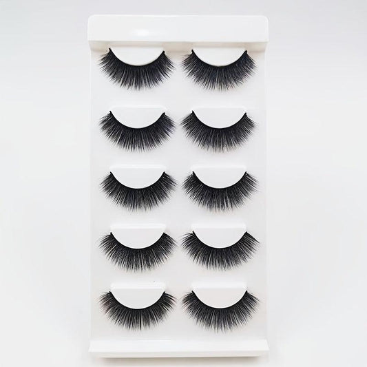 5 Pairs 3D Silky Lashes for Hooded Eyes Fluffy Natural Look Makeup Gift