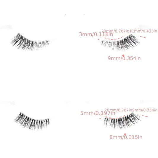 7 Pairs Fox Eye Lashes Mixed Length D Curling Natural Looking Synthetic Mink
