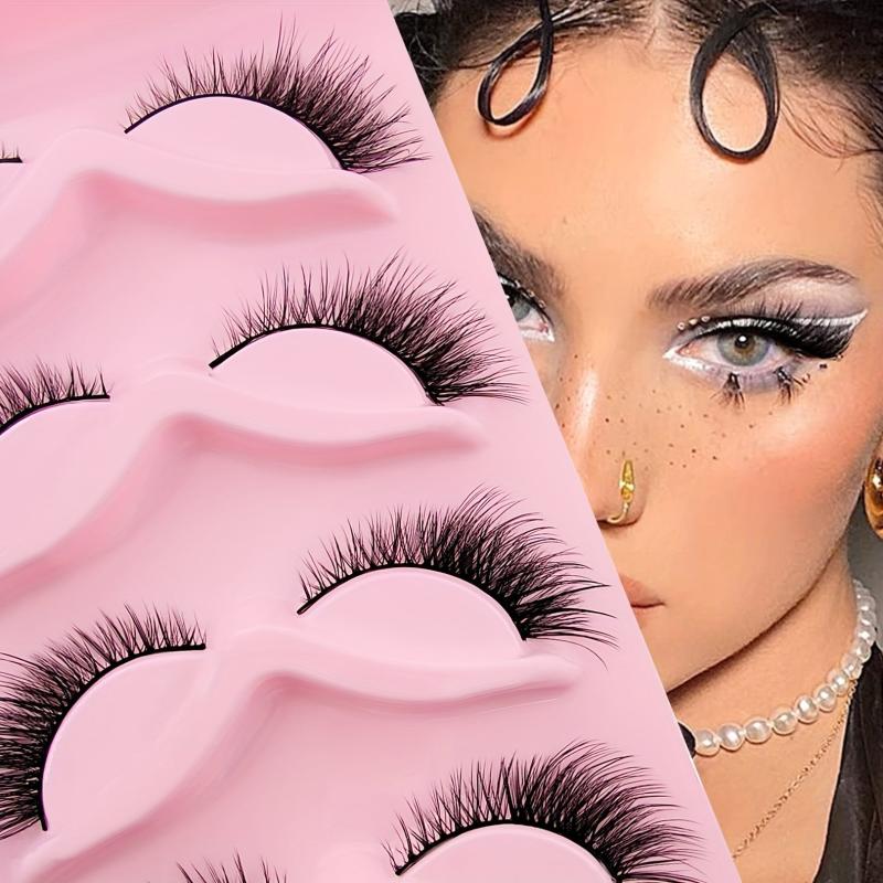 Long Fluffy Cat Eye Lashes Natural Faux Mink False Eyelashes