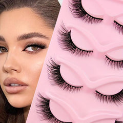 Long Fluffy Cat Eye Lashes Natural Faux Mink False Eyelashes