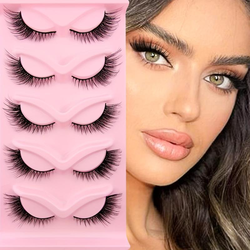 Long Fluffy Cat Eye Lashes Natural Faux Mink False Eyelashes
