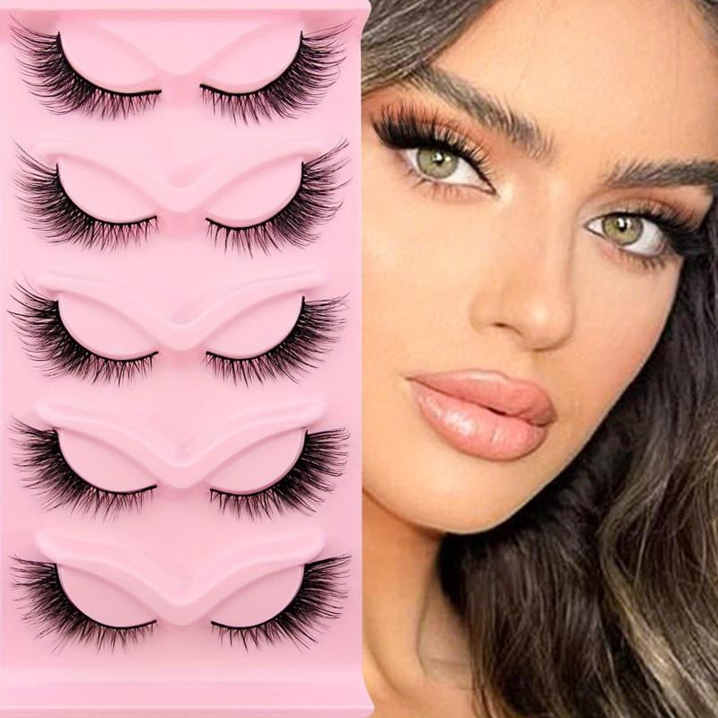 Long Fluffy Cat Eye Lashes Natural Faux Mink False Eyelashes
