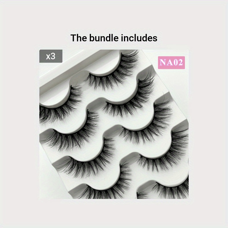 Mikiwi Natural Long Cat Eye Lashes Wispy Fluffy 3D Faux Mink