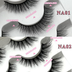 Mikiwi Natural Long Cat Eye Lashes Wispy Fluffy 3D Faux Mink