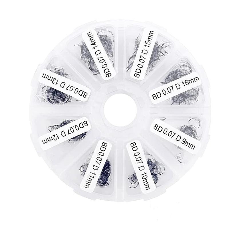 500 Premade Fans Eyelash Extension 10D 12D 0.07 0.05mm C D Curling 9-16mm