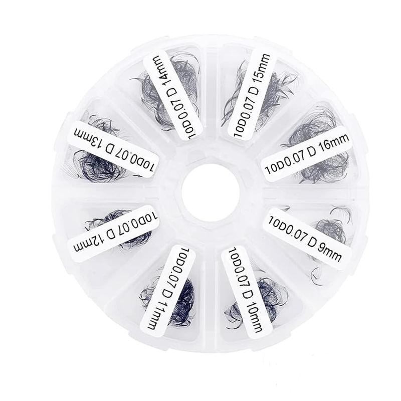 500 Premade Fans Eyelash Extension 10D 12D 0.07 0.05mm C D Curling 9-16mm