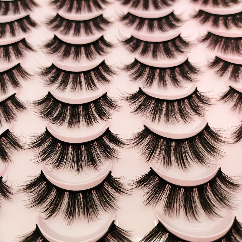 20 Pairs 3D Makeup False Eyelashes Long Dense Soft Set for Cosplay Costume Party