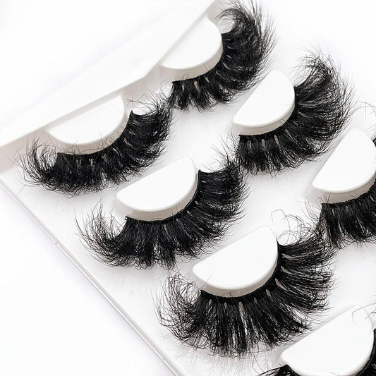 4 Pairs Fluffy Mink Faux Lashes Long Full Eyelash Extensions