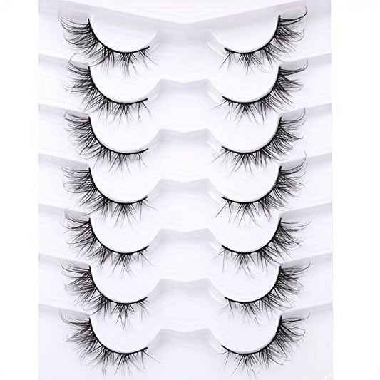 Wispy Lash Cluster Extension Cat Eye False Eyelashes 7 Pairs