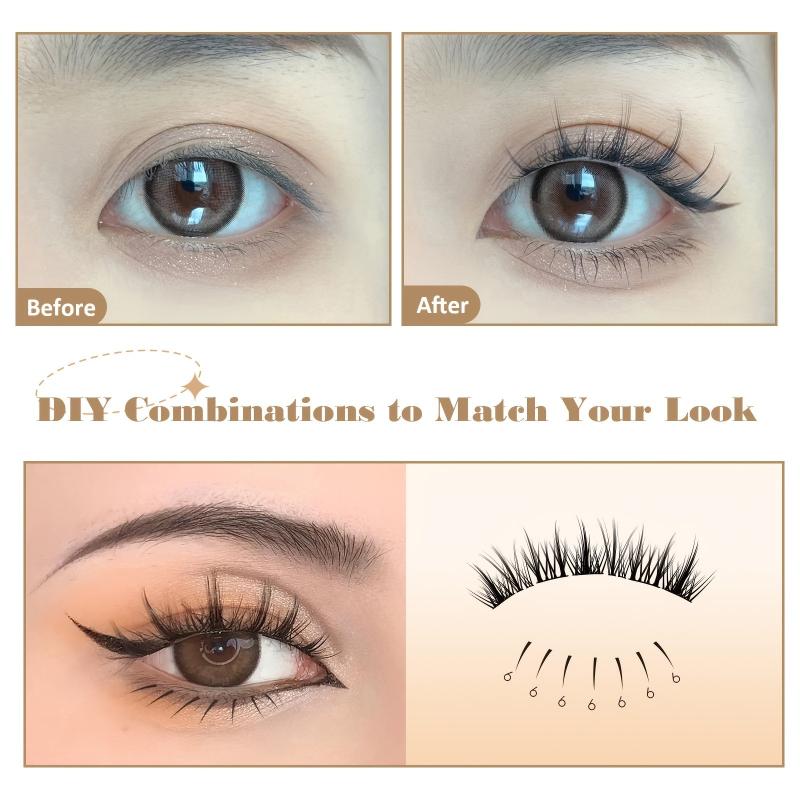 SIMER False Eyelashes Kit Manga Lashes Extension Natural Look DIY