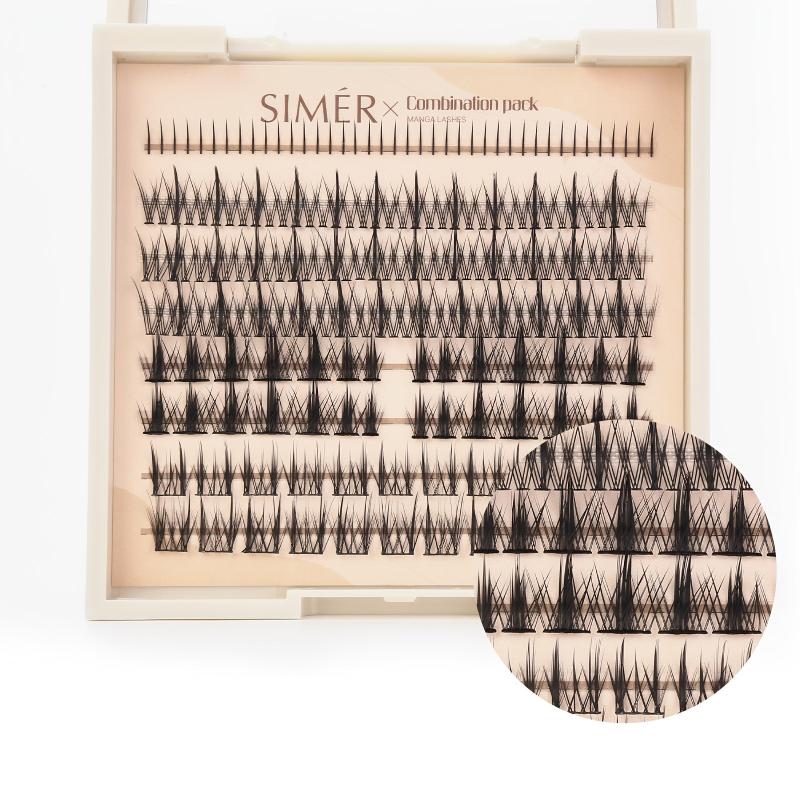 SIMER False Eyelashes Kit Manga Lashes Extension Natural Look DIY