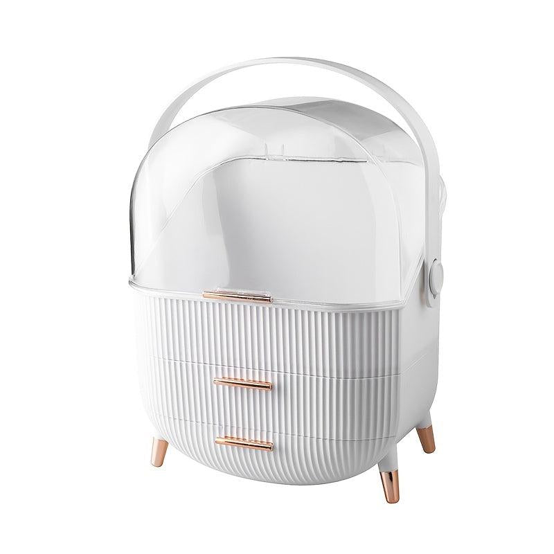 Clear Makeup Organizer with Lipstick and Skincare Holders