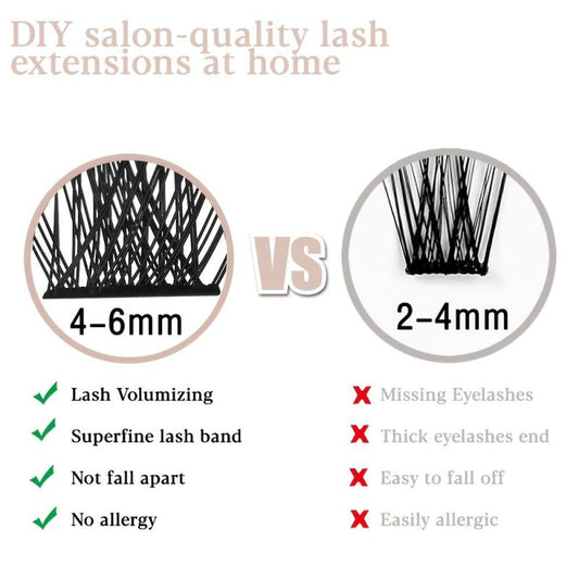 Palm Lashes DIY Eyelash Extensions 90 Clusters C Curl Mixed