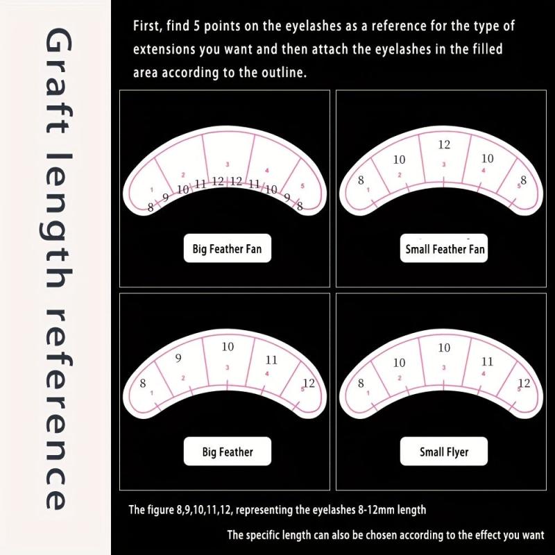 140pcs Eyelash Mapping Stickers 3D Eye Pads Patch Self Adhesive Practice Lashes