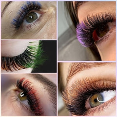 Colored Individual Lashes Gradient Easy Fan Eyelashes DIY Makeup False Extension