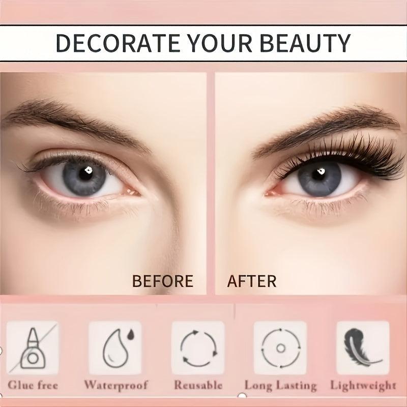 3 Pairs Magnetic Eyelashes 3D Mink Makeup Lashes Set Natural False Lashes