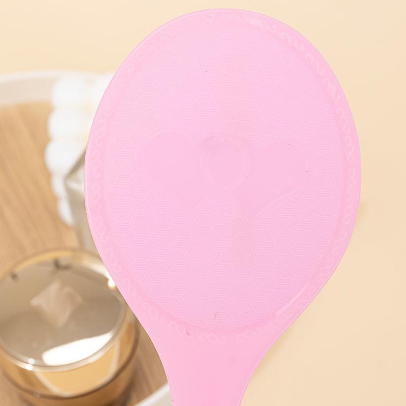 Pink Makeup Mirror Comb Set Hair Brush Oval Vanity Mirror Portable Comb Gift