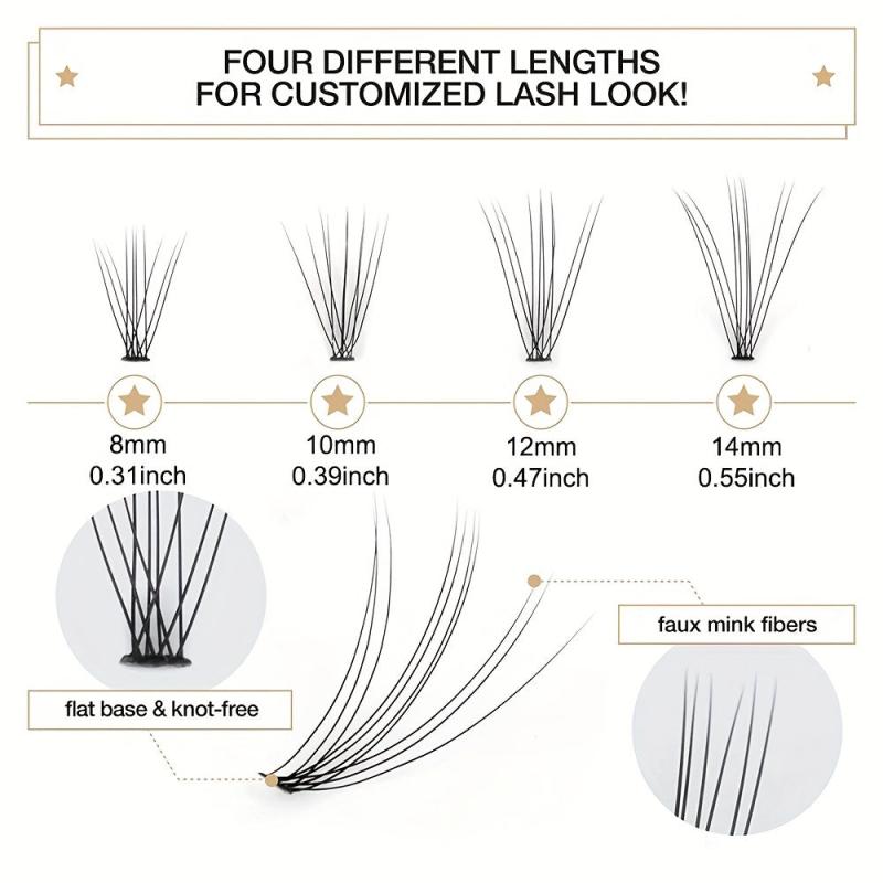 Medium Cluster Fans Lashes Segmented False Eyelashes 60 Clusters