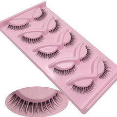 5 Pairs Wispy Faux Mink Lashes Cat Eye 3D Fluffy False Eyelashes