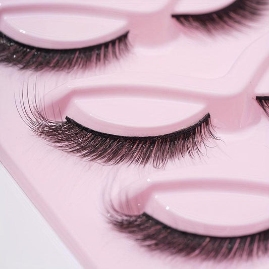 5 Pairs Fox Eye False Eyelashes 16mm Natural Volume Curly Makeup Lash Extension