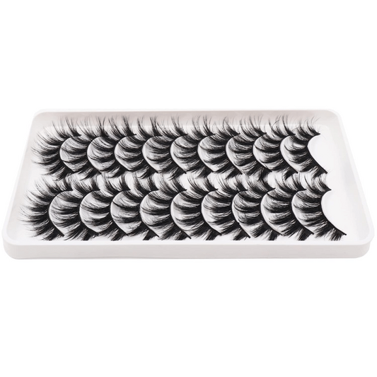 10 Pairs 3D Faux Mink Lashes 18mm Natural Look False Eyelashes